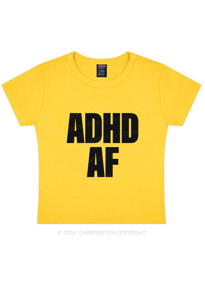 ADHD AF Y2K Baby Tee Cherrykitten