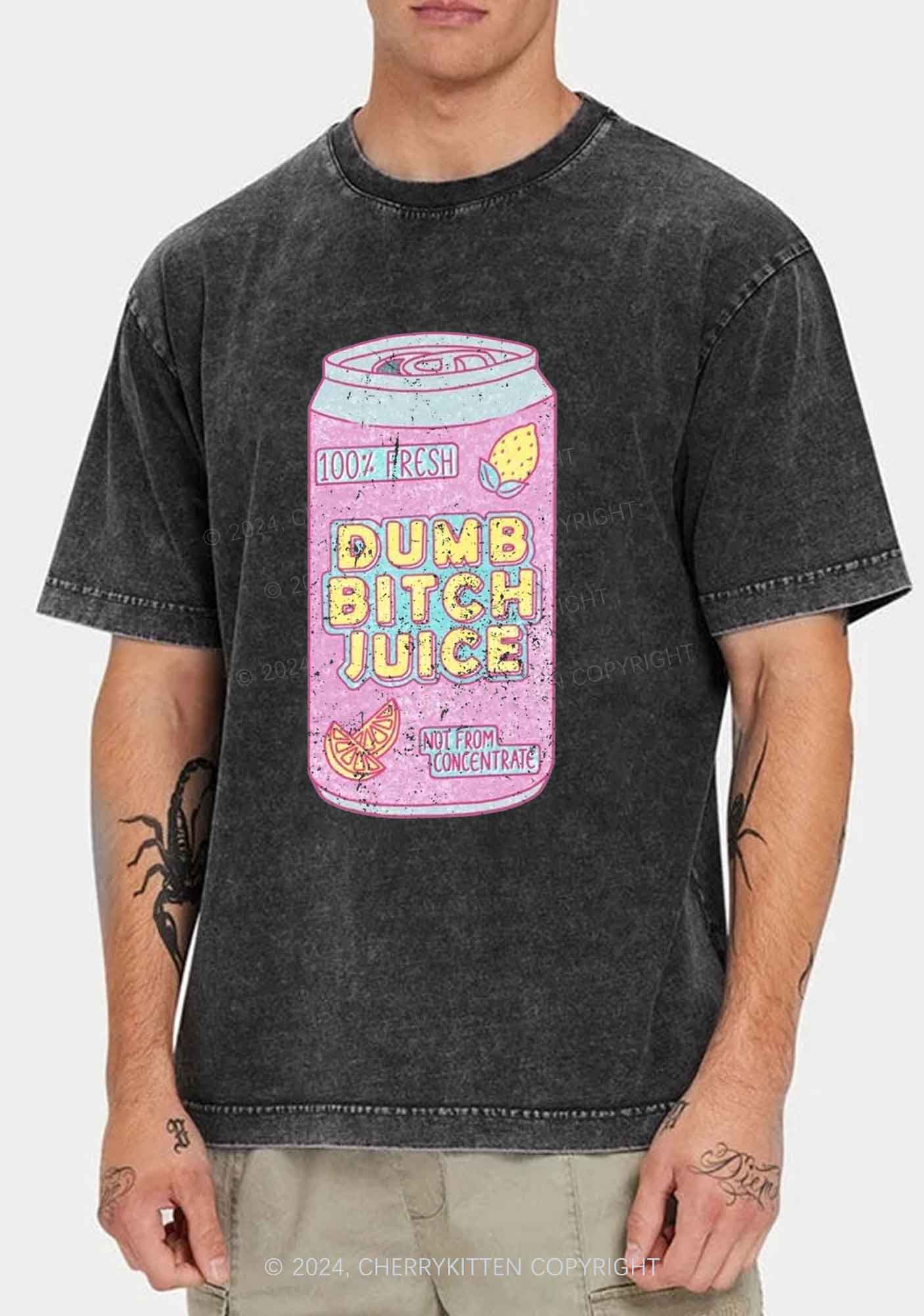 Dumb Bxxch Juice Y2K Washed Tee Cherrykitten