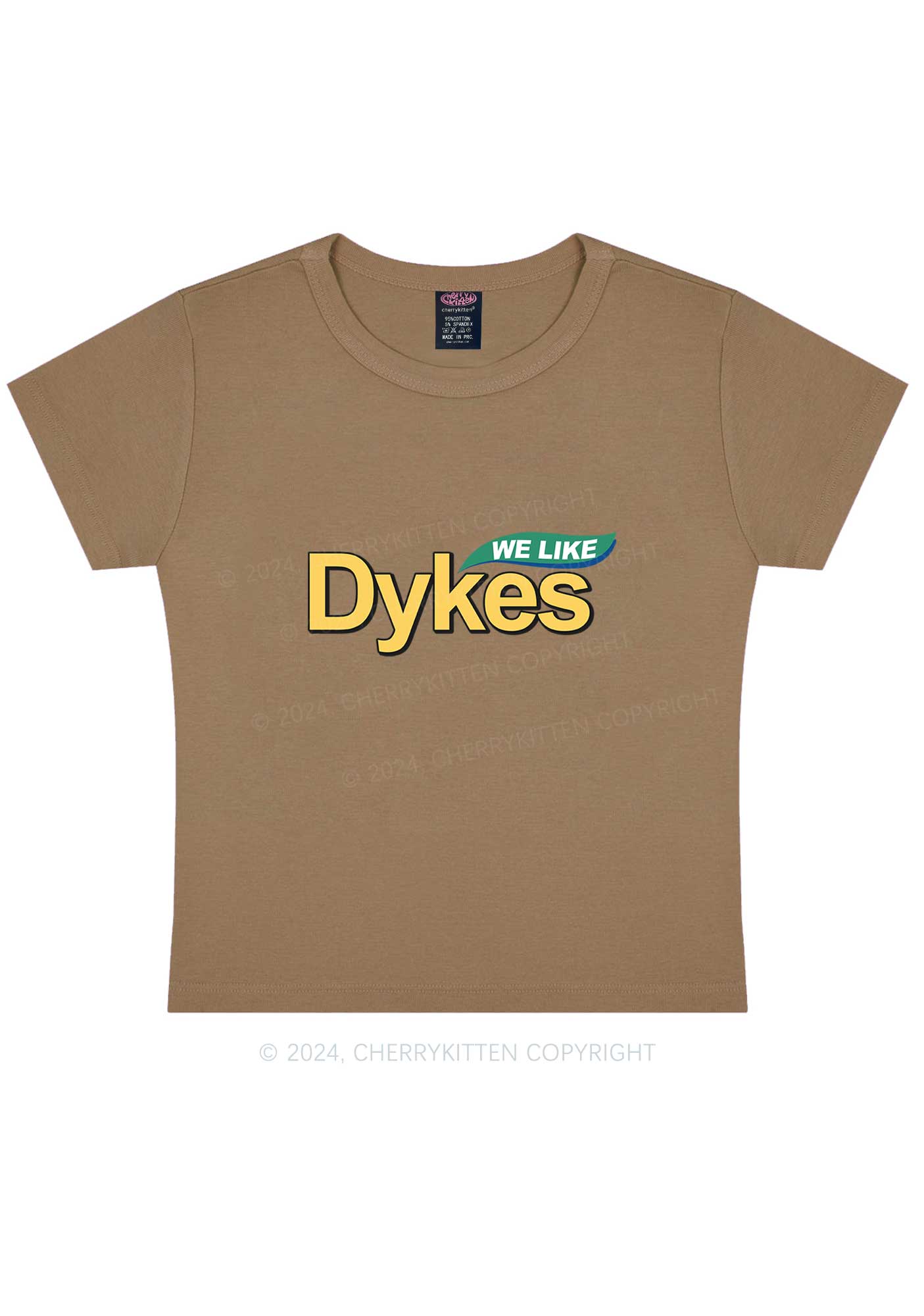 We Like Dykes Y2K Baby Tee Cherrykitten