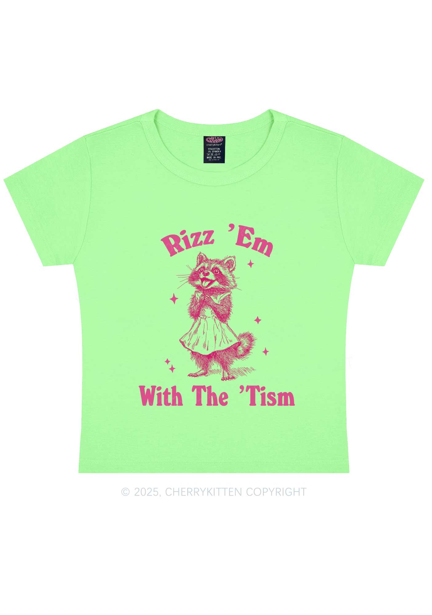 Rizz Em With The Tism Y2K Baby Tee Cherrykitten