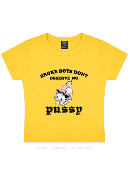 Broke Boys Pxssy Y2K Baby Tee Cherrykitten