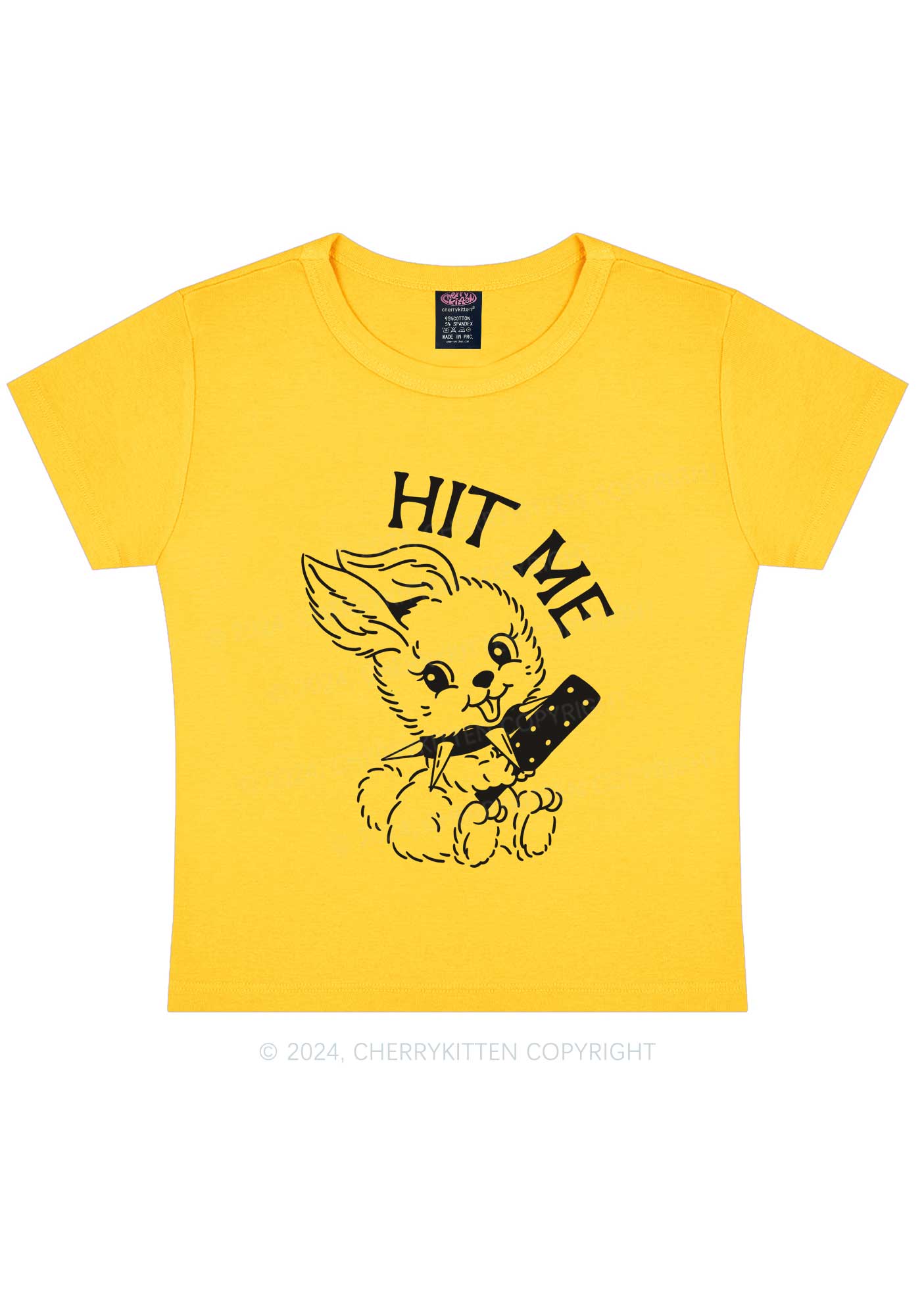 Hit Me Bunny Y2K Baby Tee Cherrykitten