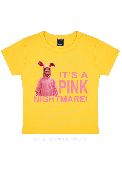 Christmas Pink Nightmare Y2K Baby Tee Cherrykitten