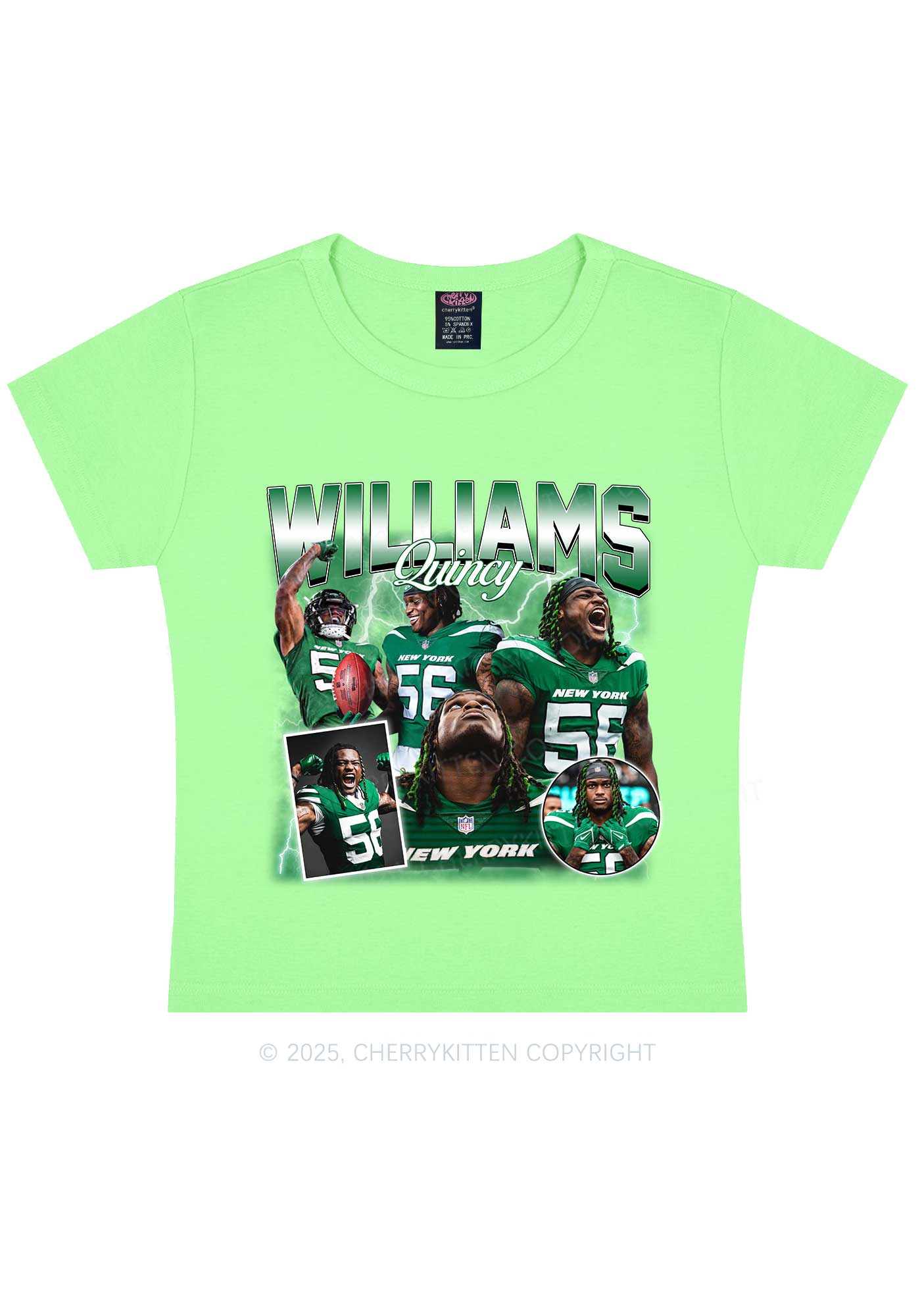 Green Williams Y2K Super Bowl Baby Tee Cherrykitten