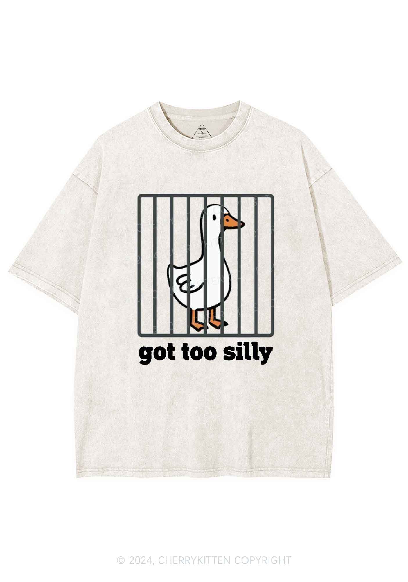 Got Too Silly Goose Y2K Washed Tee Cherrykitten