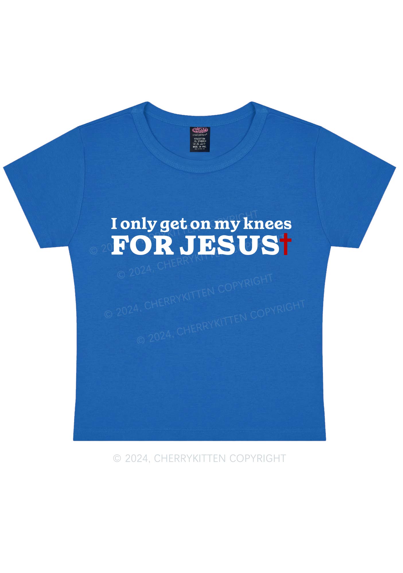 Get On Knees For Jesus Y2K Baby Tee Cherrykitten