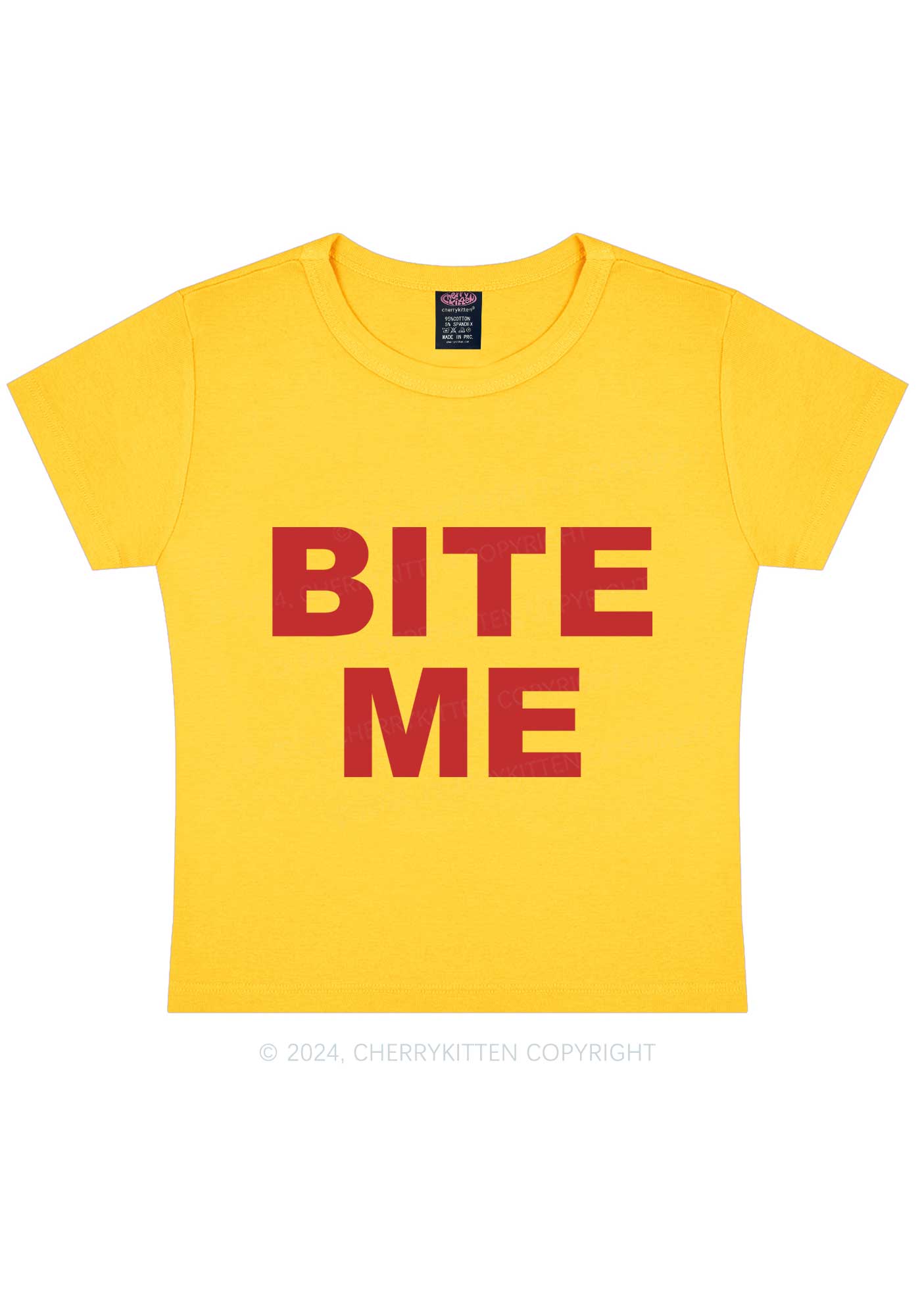 Bite Me Y2K Baby Tee Cherrykitten