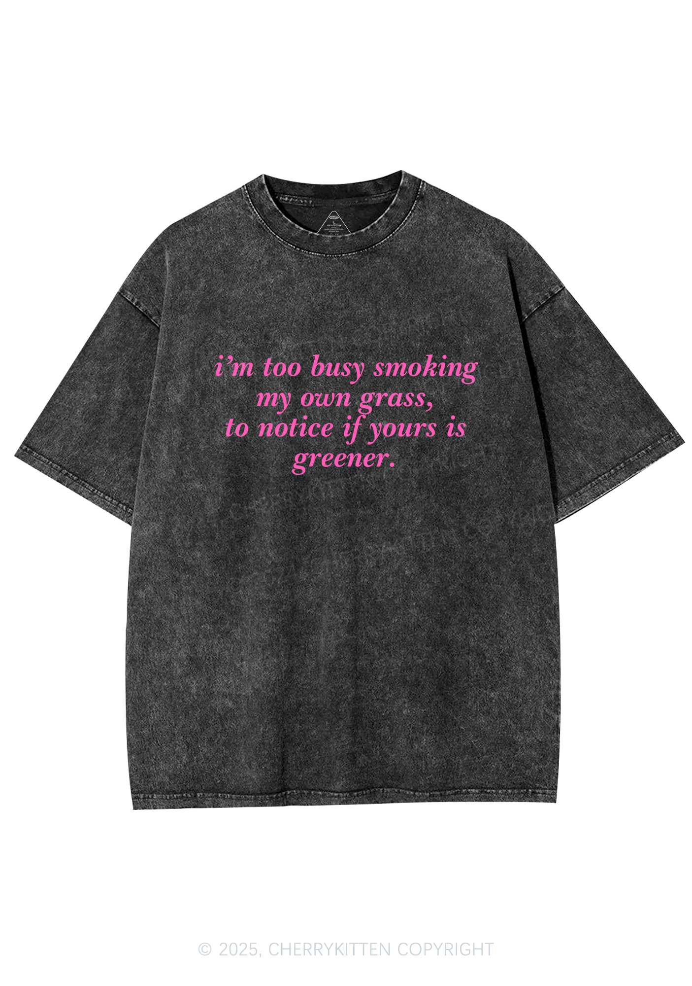 Too Busy Smoking Y2K Washed Tee Cherrykitten