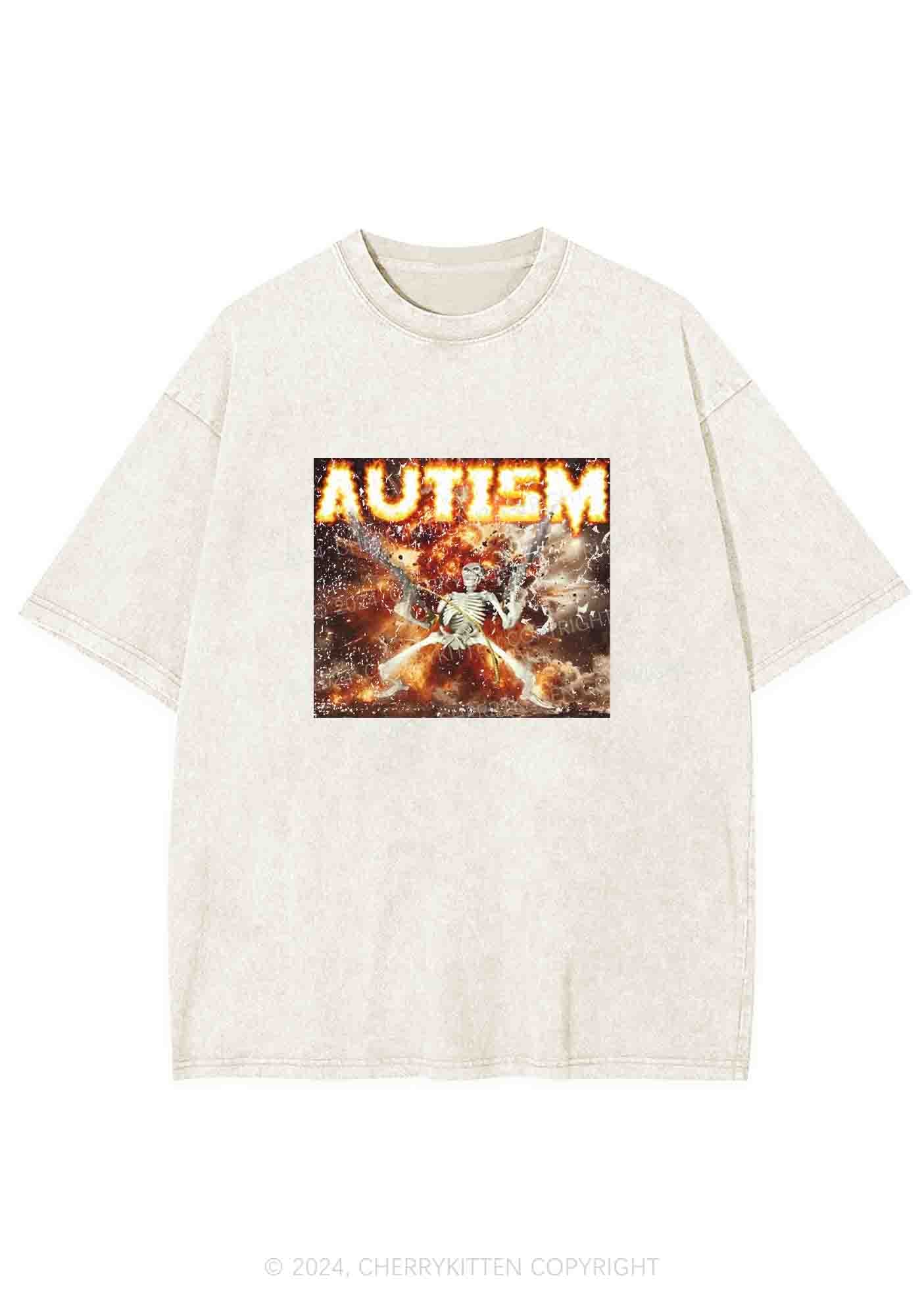 Autism Y2K Washed Tee Cherrykitten