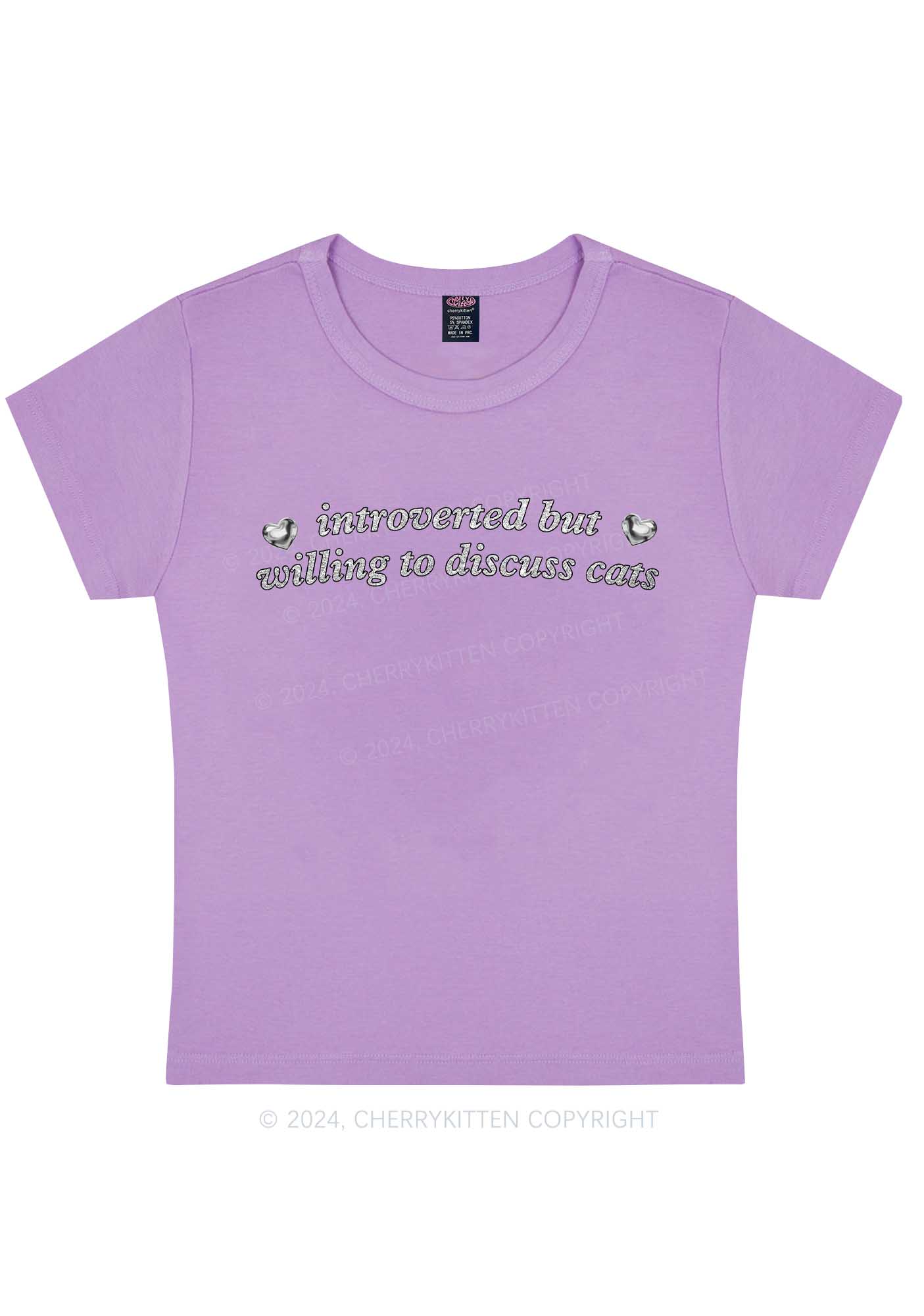 Willing To Discuss Cats Y2K Baby Tee Cherrykitten