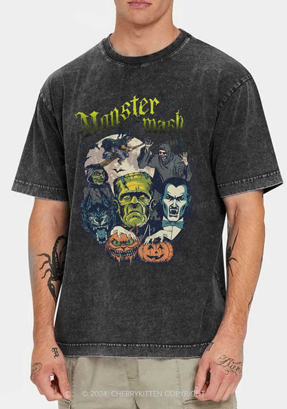 Halloween Monster Mash Y2K Washed Tee Cherrykitten