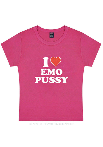 Curvy I Love EMO Puxxy Y2K Baby Tee Cherrykitten