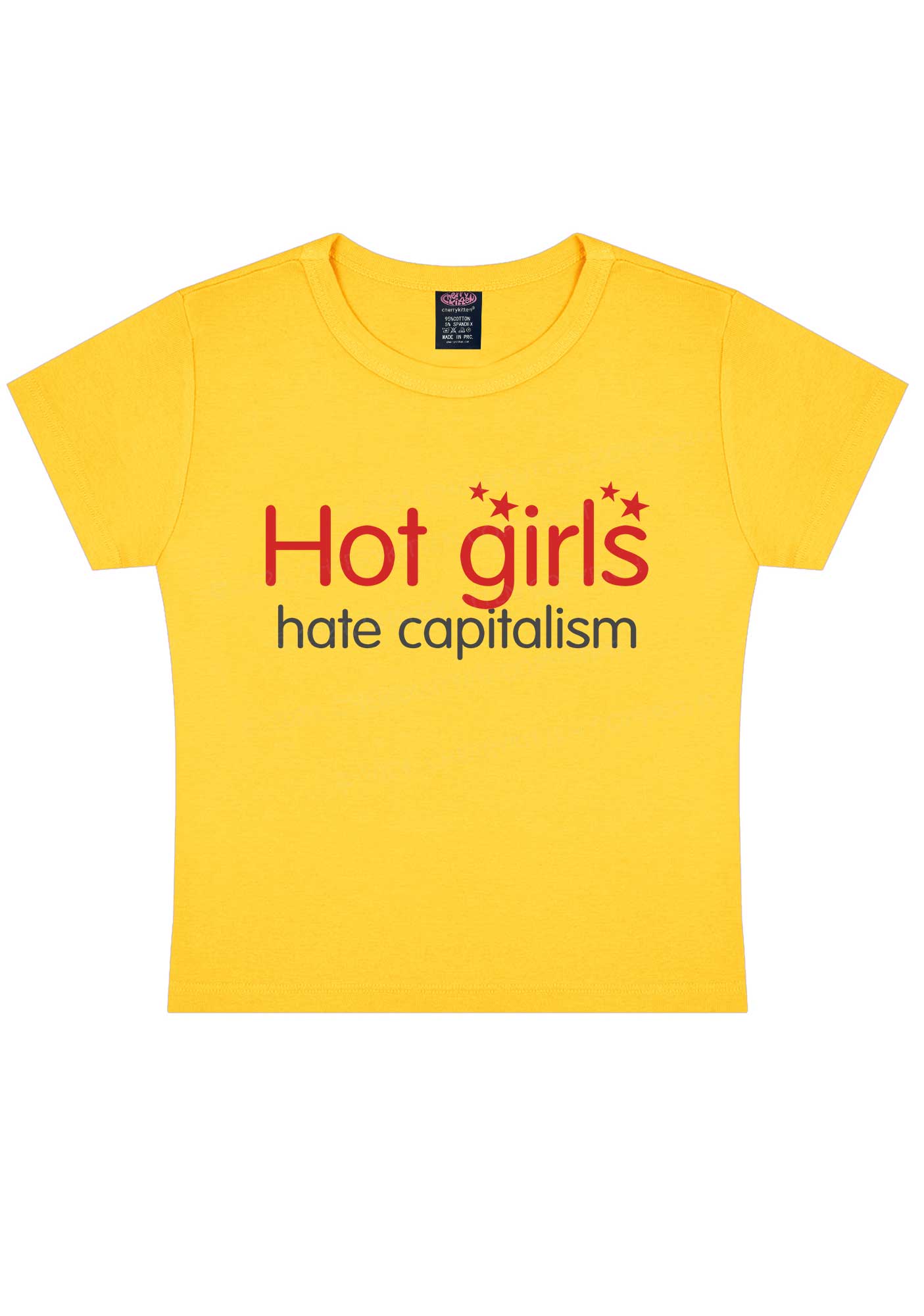 Hot Girls Hate Capitalism Y2K Baby Tee Cherrykitten