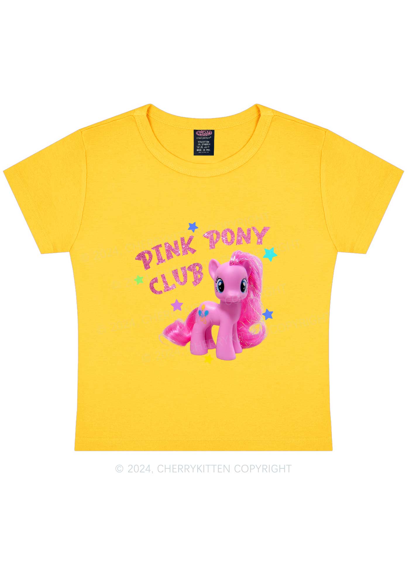 Pink Pony Y2K Baby Tee Cherrykitten