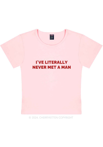 Never Met A Man Y2K Baby Tee Cherrykitten