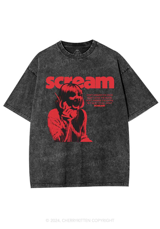 Halloween Don't Scream Y2K Washed Tee Cherrykitten