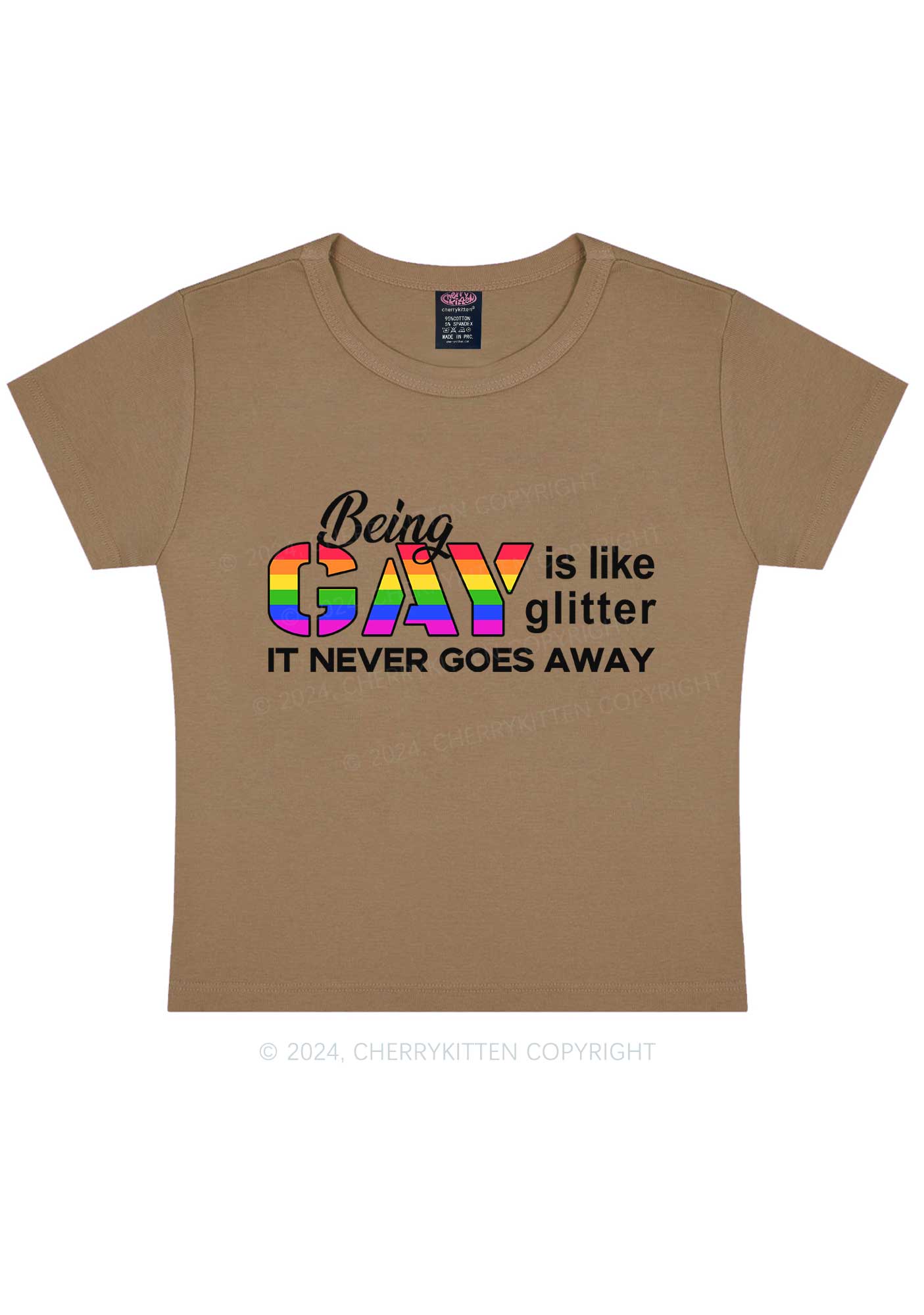 Being Gay Y2K Baby Tee Cherrykitten