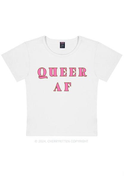 Curvy Queer AF Y2K Baby Tee Cherrykitten