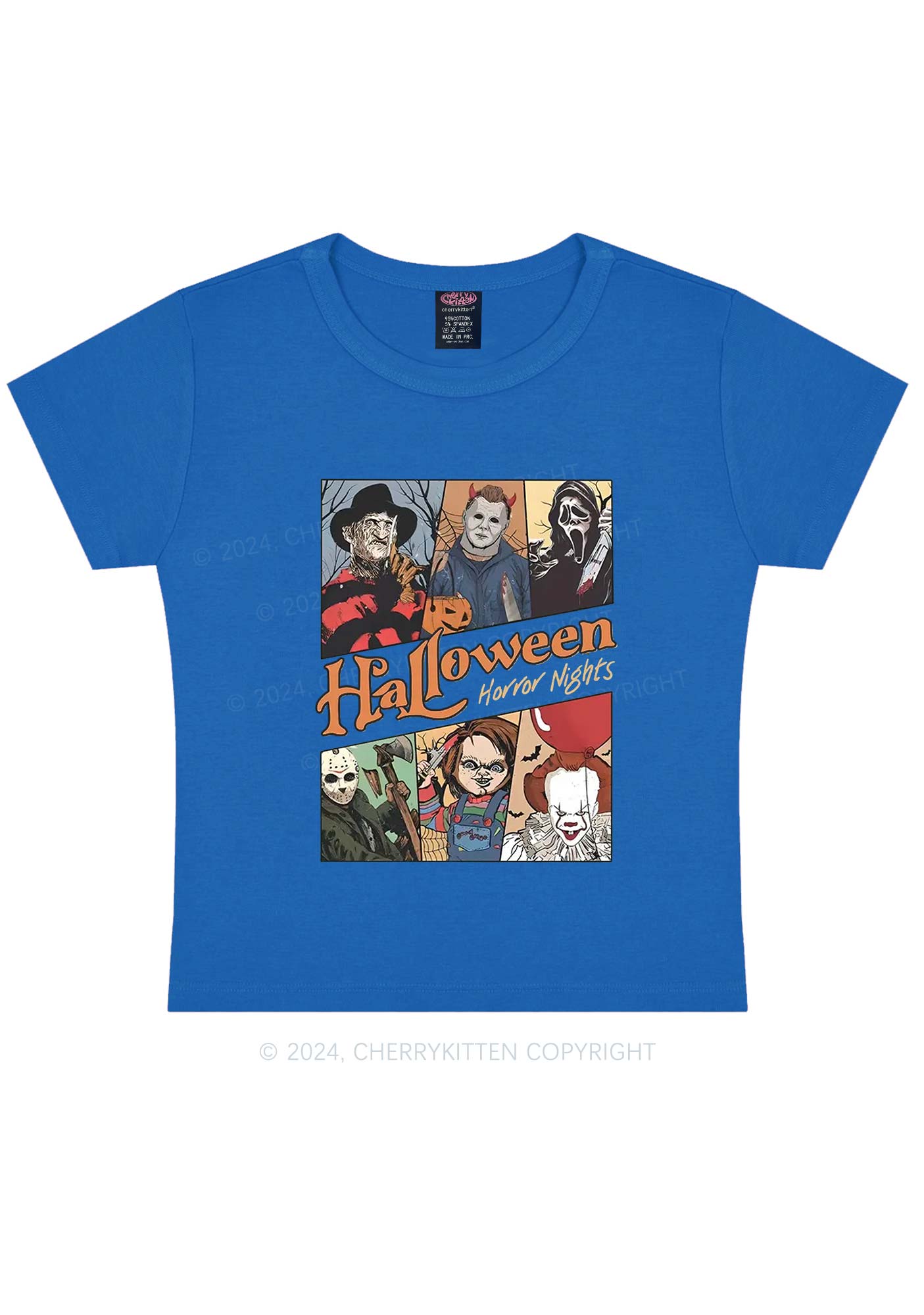 Halloween Horror Nights Y2K Baby Tee Cherrykitten