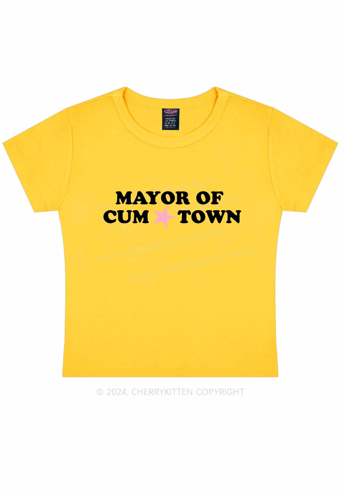 Mayor Of Come Town Y2K Baby Tee Cherrykitten