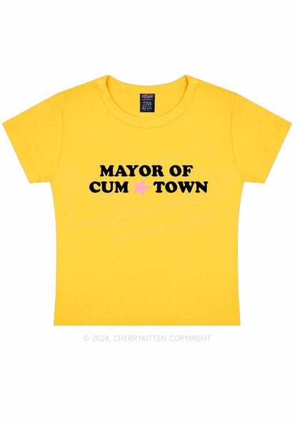 Mayor Of Come Town Y2K Baby Tee Cherrykitten