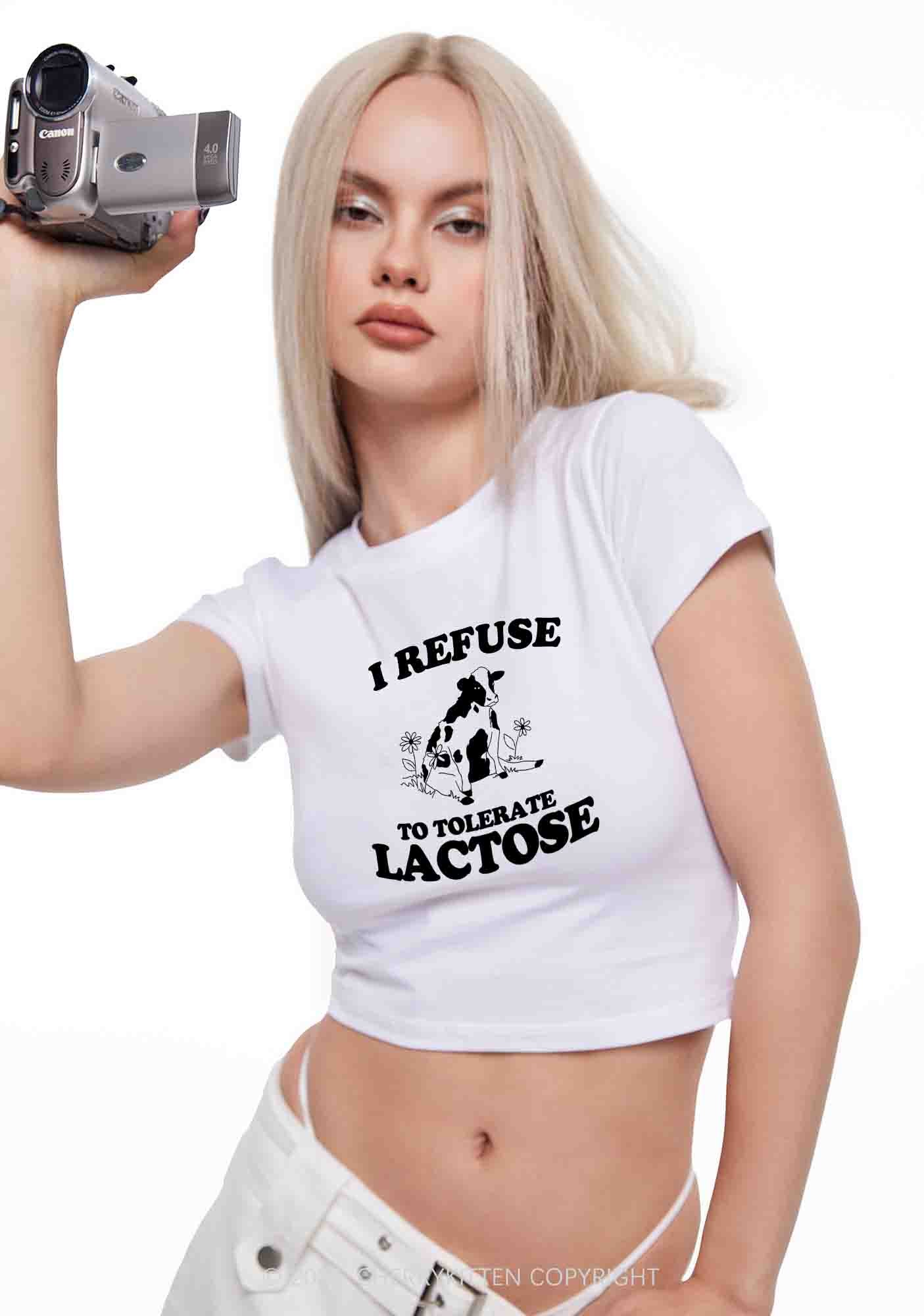 I Refuse To Tolerate Lactose Y2K Baby Tee Cherrykitten