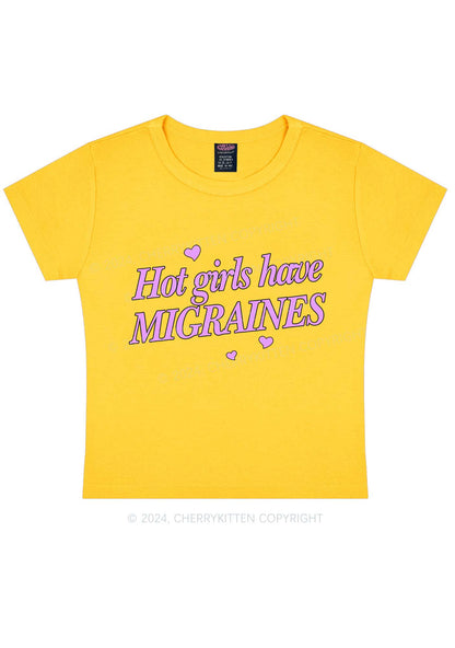 Hot Girls Have Migraines Y2K Baby Tee Cherrykitten