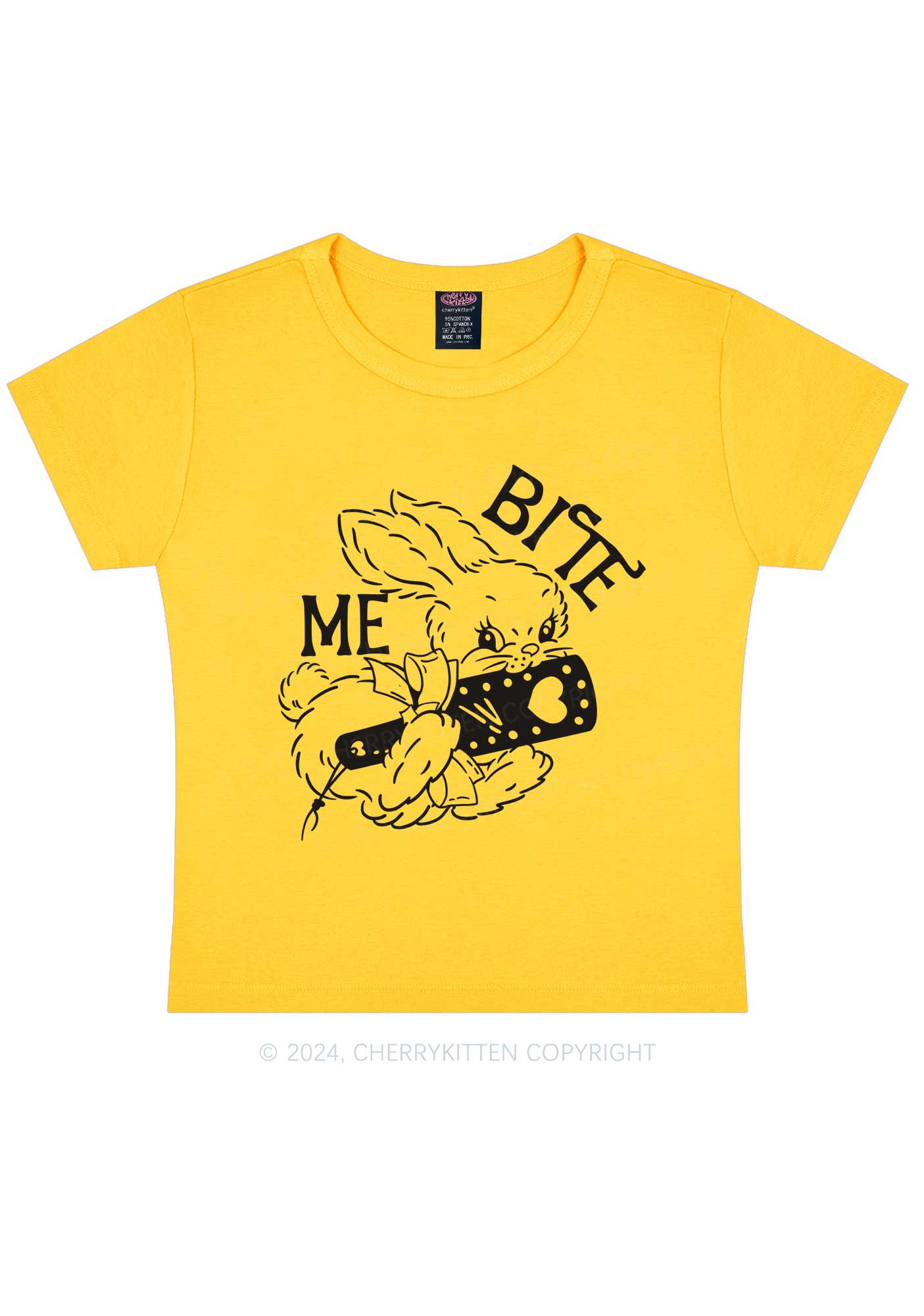 Bite Me Bunny Y2K Baby Tee Cherrykitten