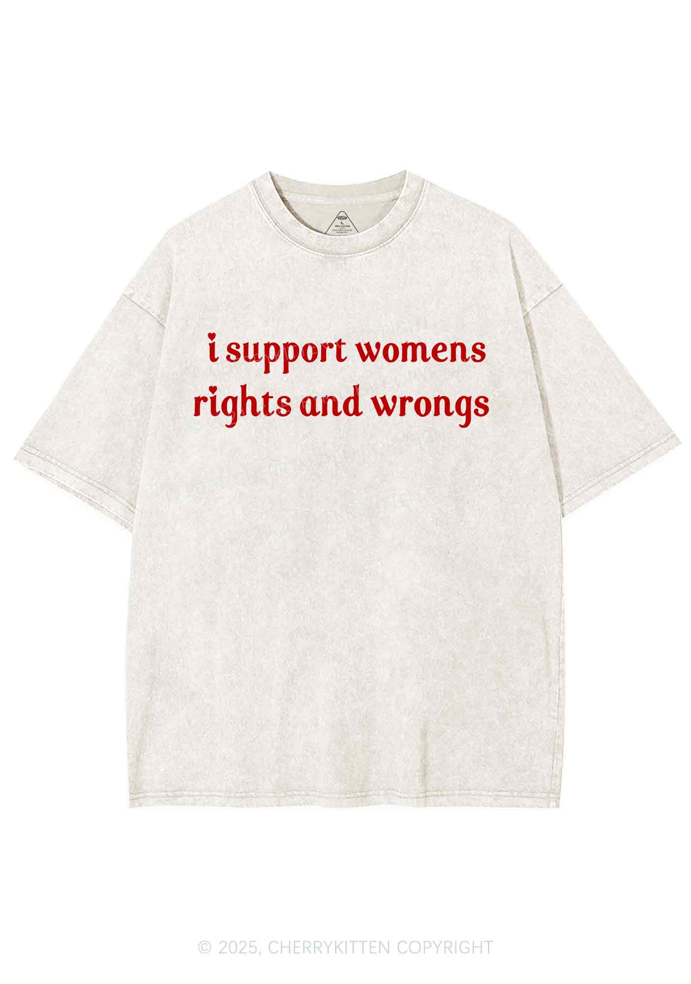 I Support Women Y2K Washed Tee Cherrykitten