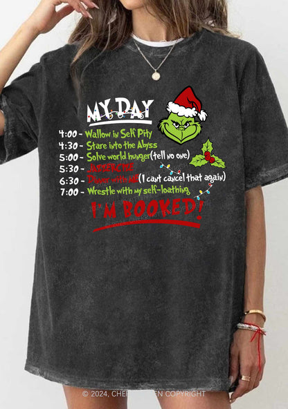 Christmas My Day I'm Booked Y2K Washed Tee Cherrykitten