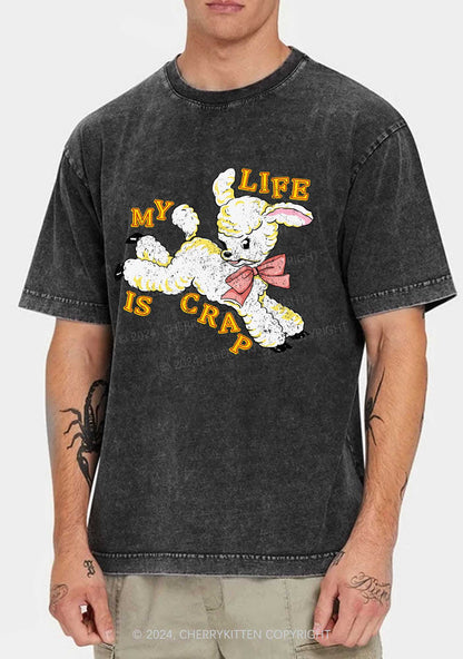 Life Is Crap Y2K Washed Tee Cherrykitten