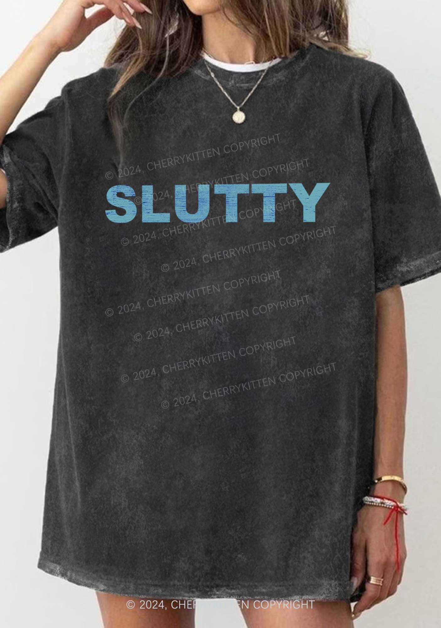 Slxtty Y2K Washed Tee Cherrykitten