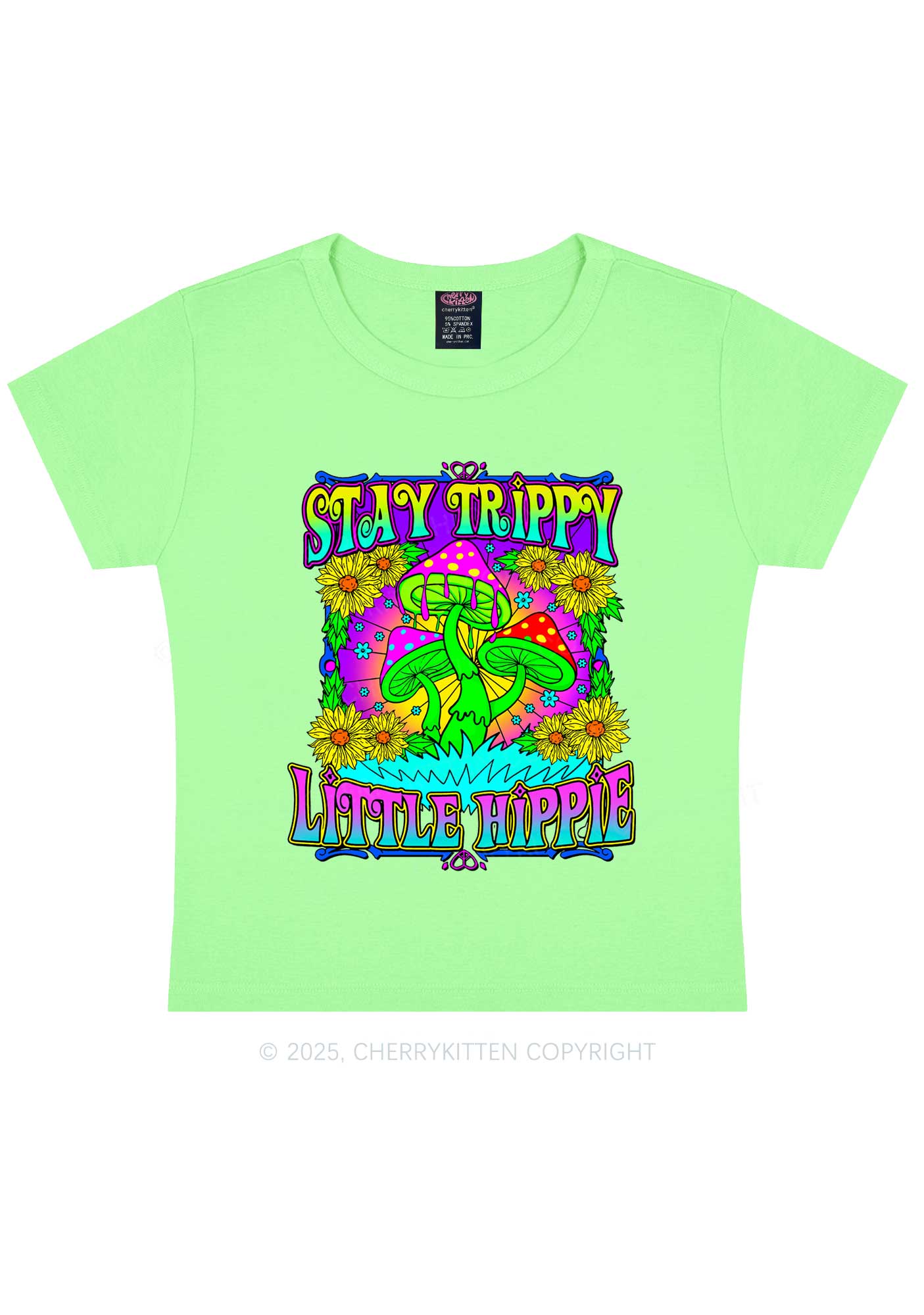 Stay Trippy Little Hippie Y2K Baby Tee Cherrykitten