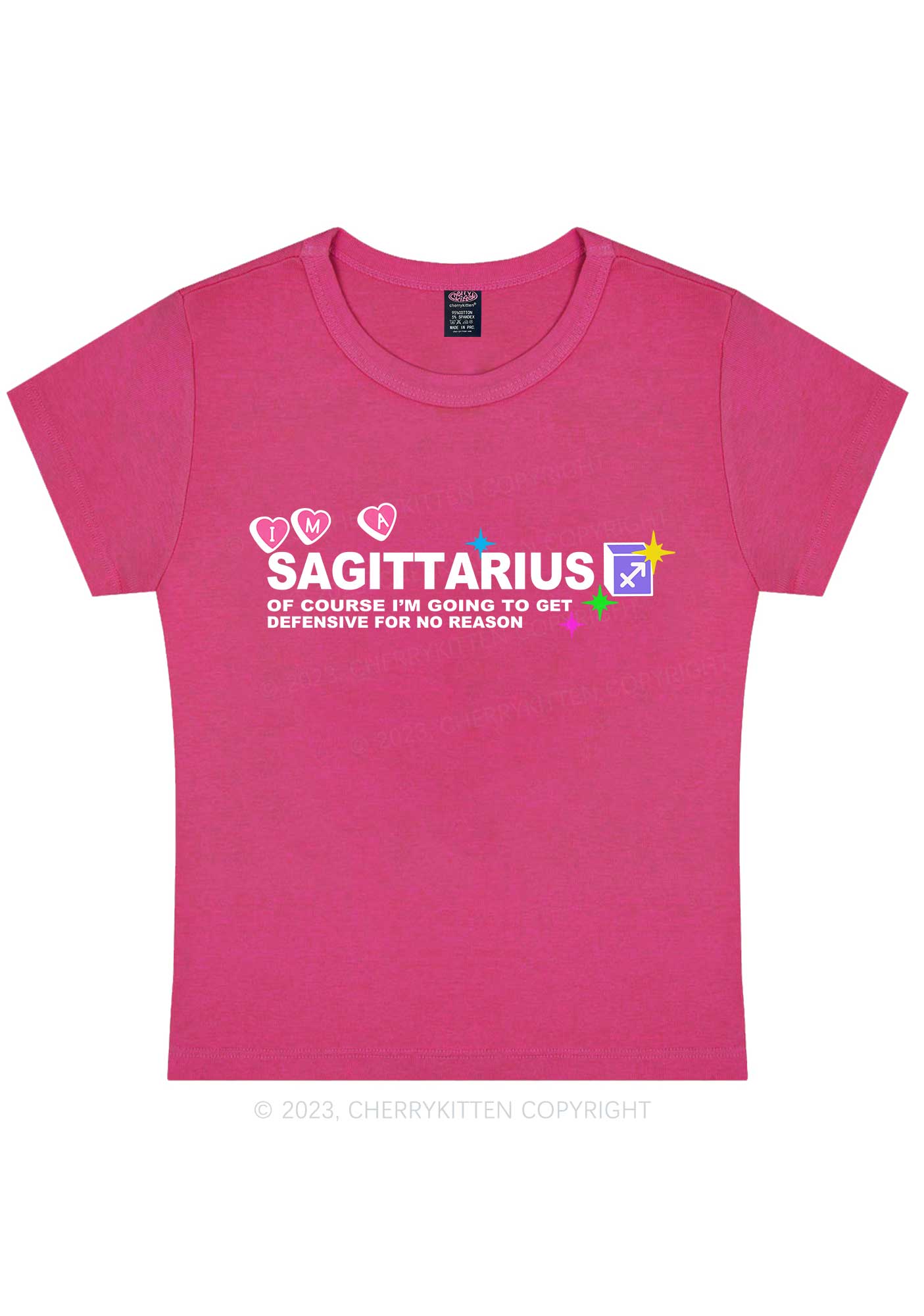 Curvy I'm A Sagittarius Y2K Baby Tee Cherrykitten