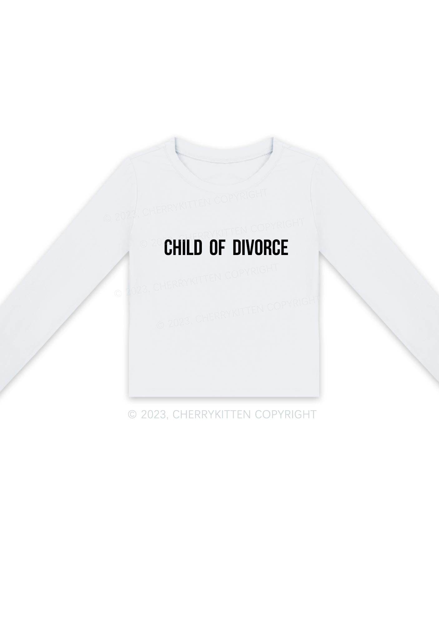 Child Of Divorce Long Sleeve Crop Top Cherrykitten