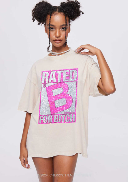 Rated For Bxxch Y2K Washed Tee Cherrykitten