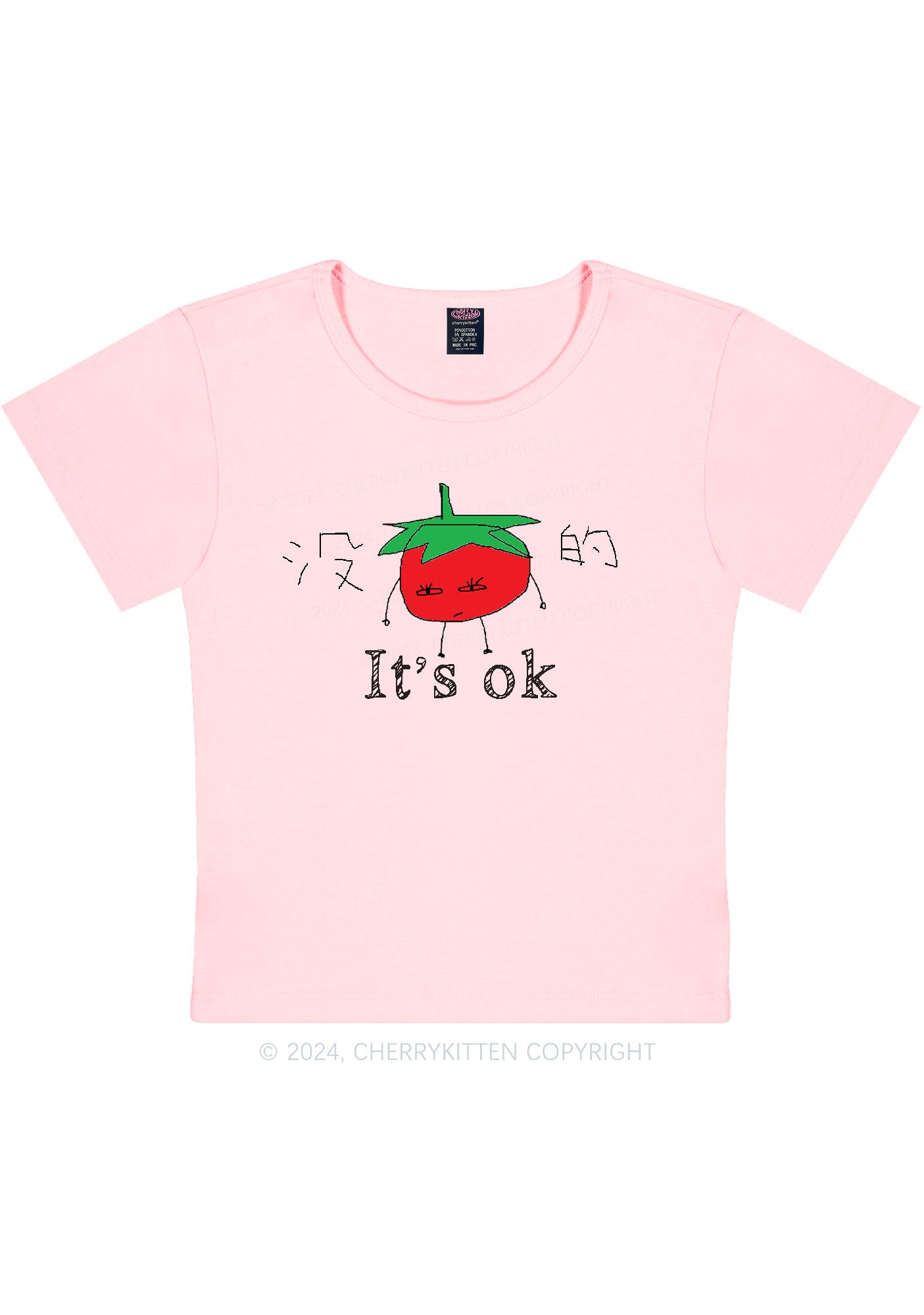 It's Ok Y2K Baby Tee Cherrykitten