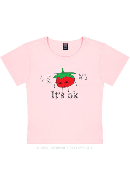 It's Ok Y2K Baby Tee Cherrykitten