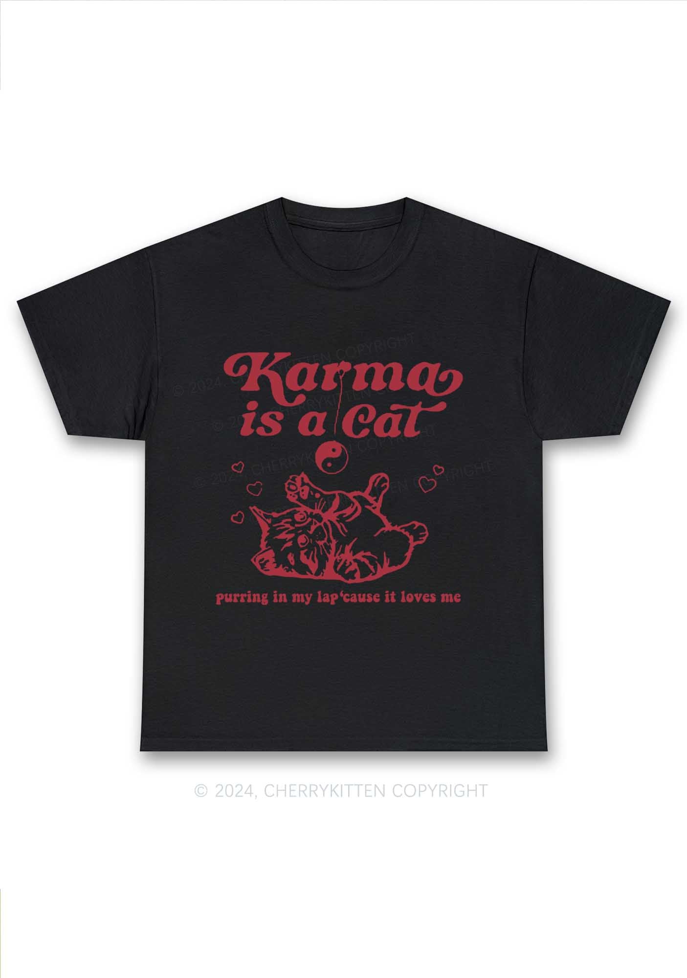 Karma Is a Cat Y2K Chunky Shirt Cherrykitten