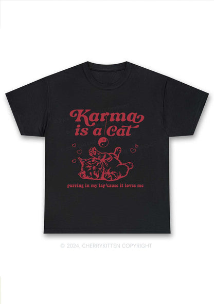 Karma Is a Cat Y2K Chunky Shirt Cherrykitten