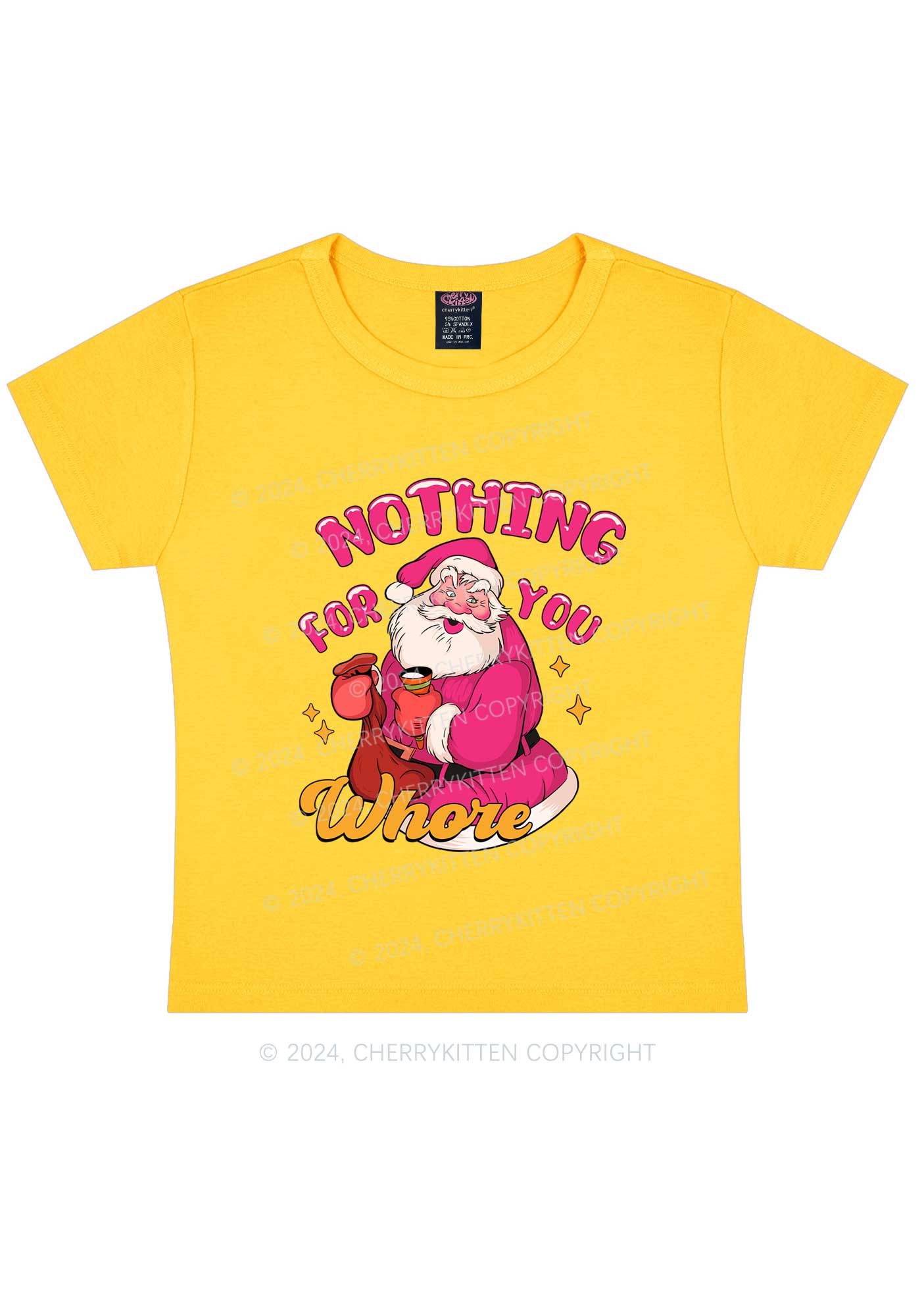 Christmas Nothing For Santa Y2K Baby Tee Cherrykitten