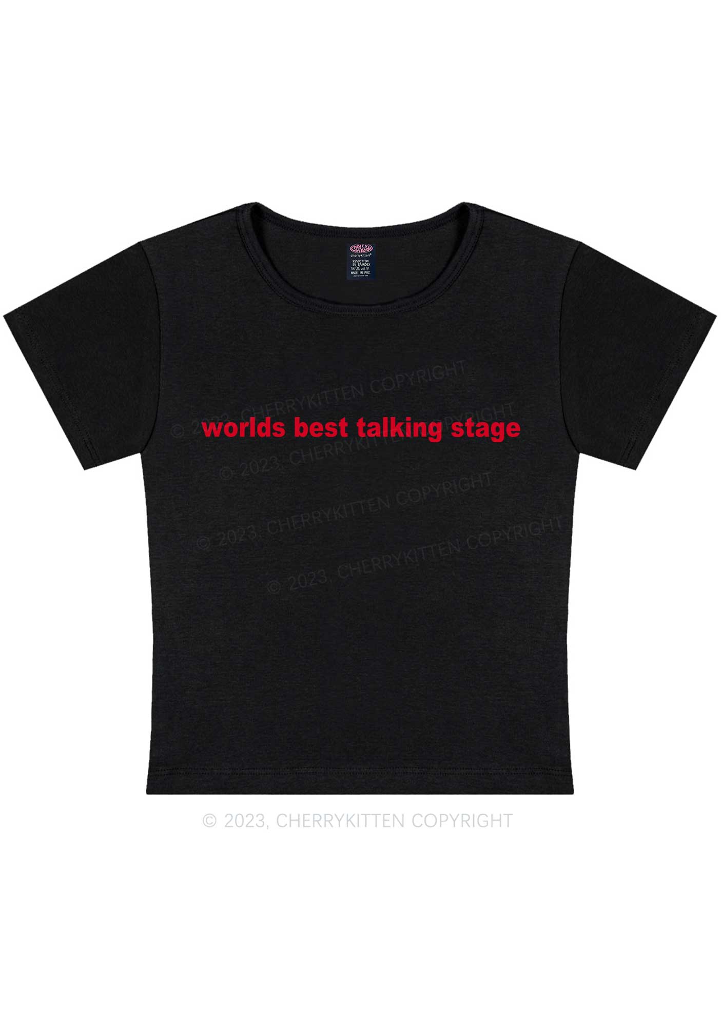 Curvy Worlds Best Talking Stage Y2K Baby Tee Cherrykitten