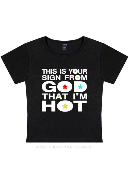 Curvy I'm Hot Y2K Baby Tee Cherrykitten