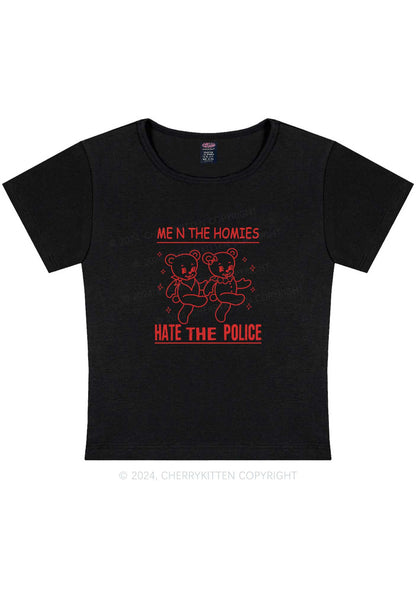 Hate The Police Y2K Baby Tee Cherrykitten