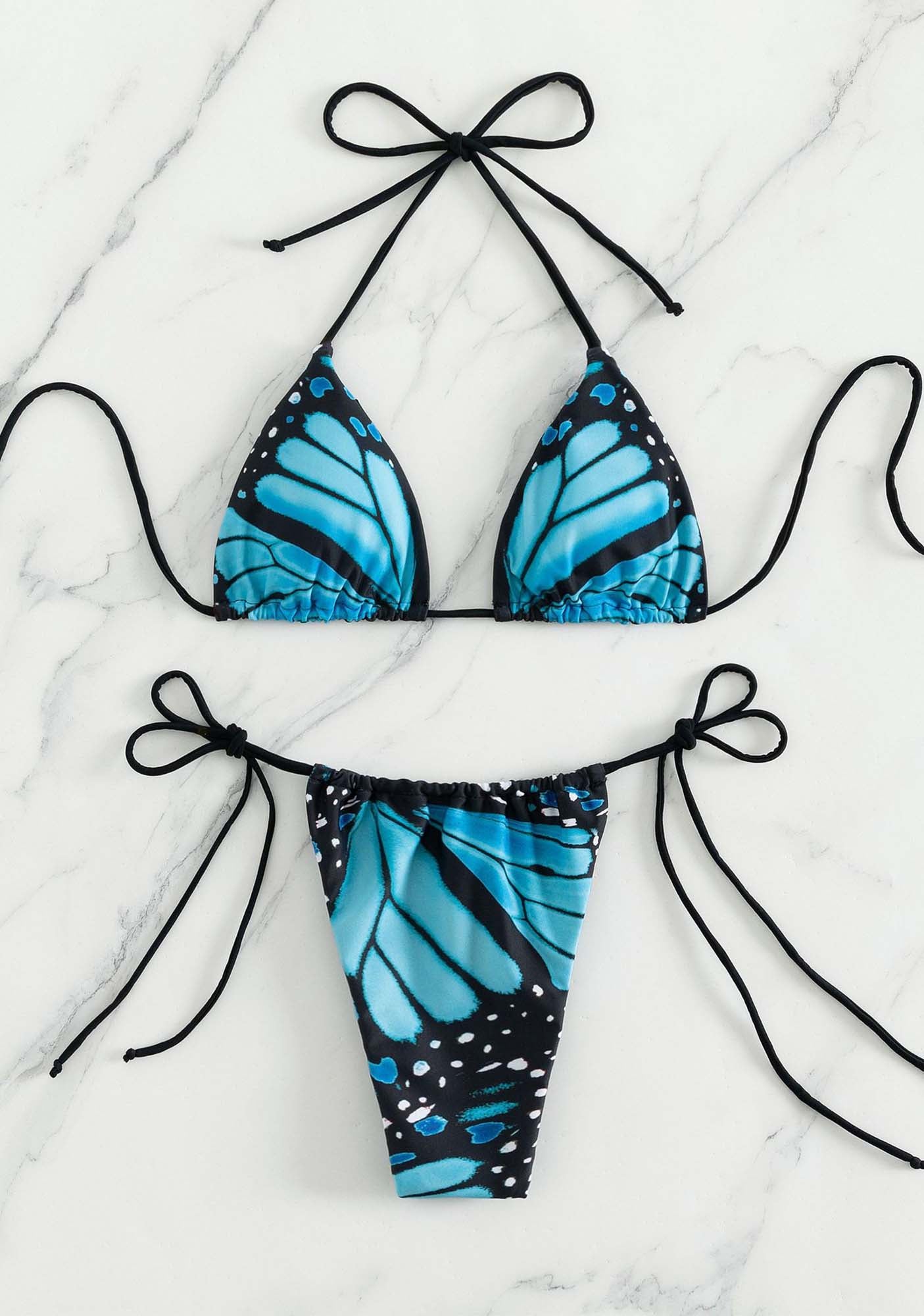 Butterfly Print Bikini Set