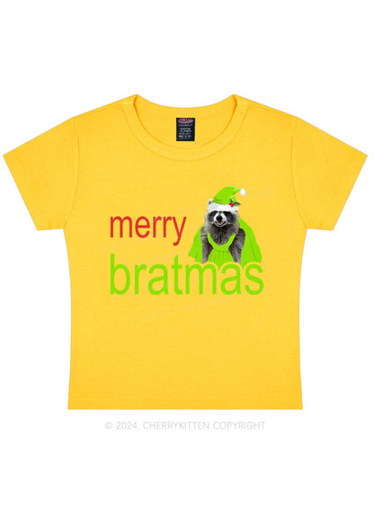 Christmas Merry Bratmas Y2K Baby Tee Cherrykitten