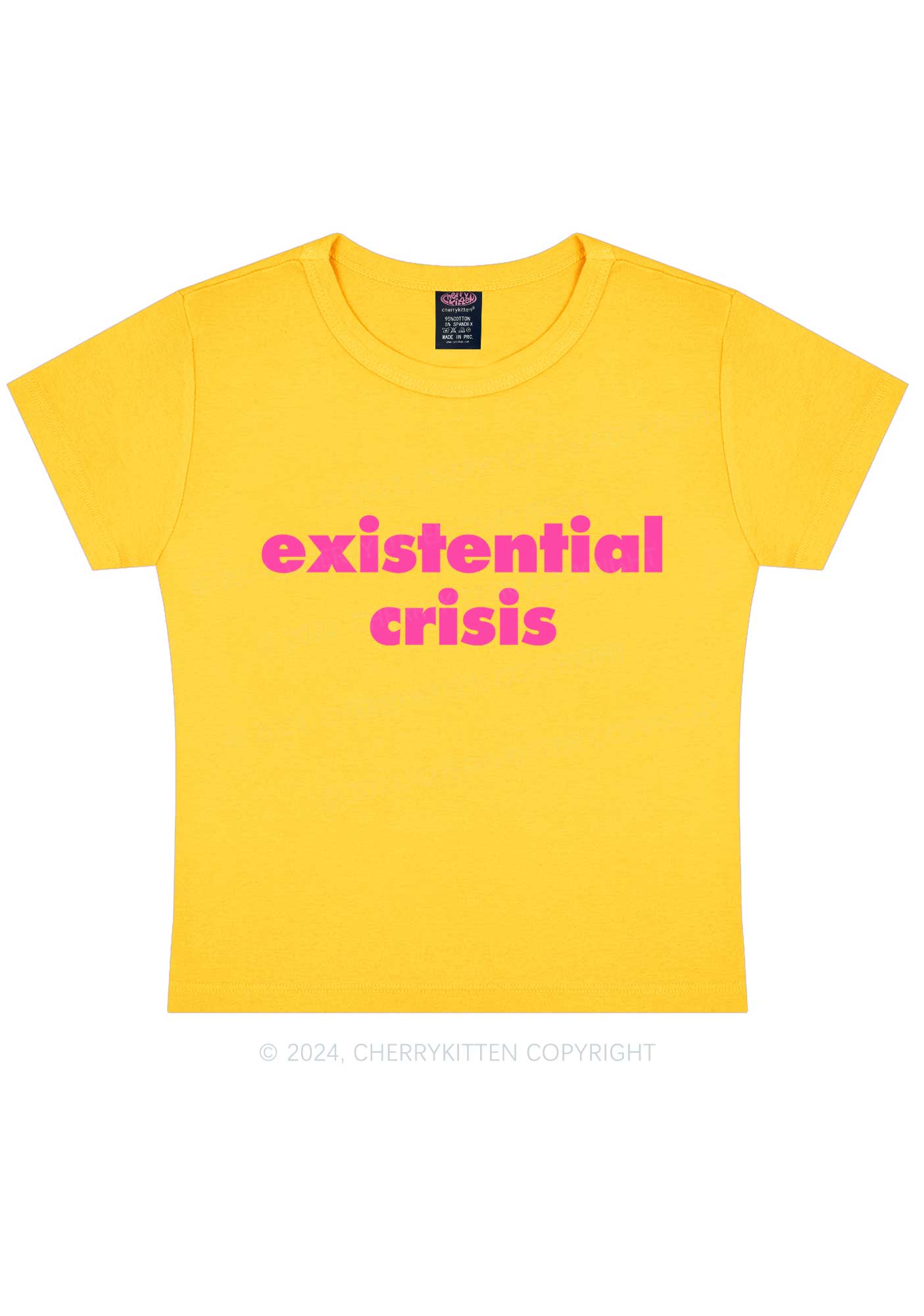 Pink Existential Crisis Y2K Baby Tee Cherrykitten