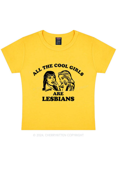 Cool Girls Lesbians Y2K Baby Tee Cherrykitten