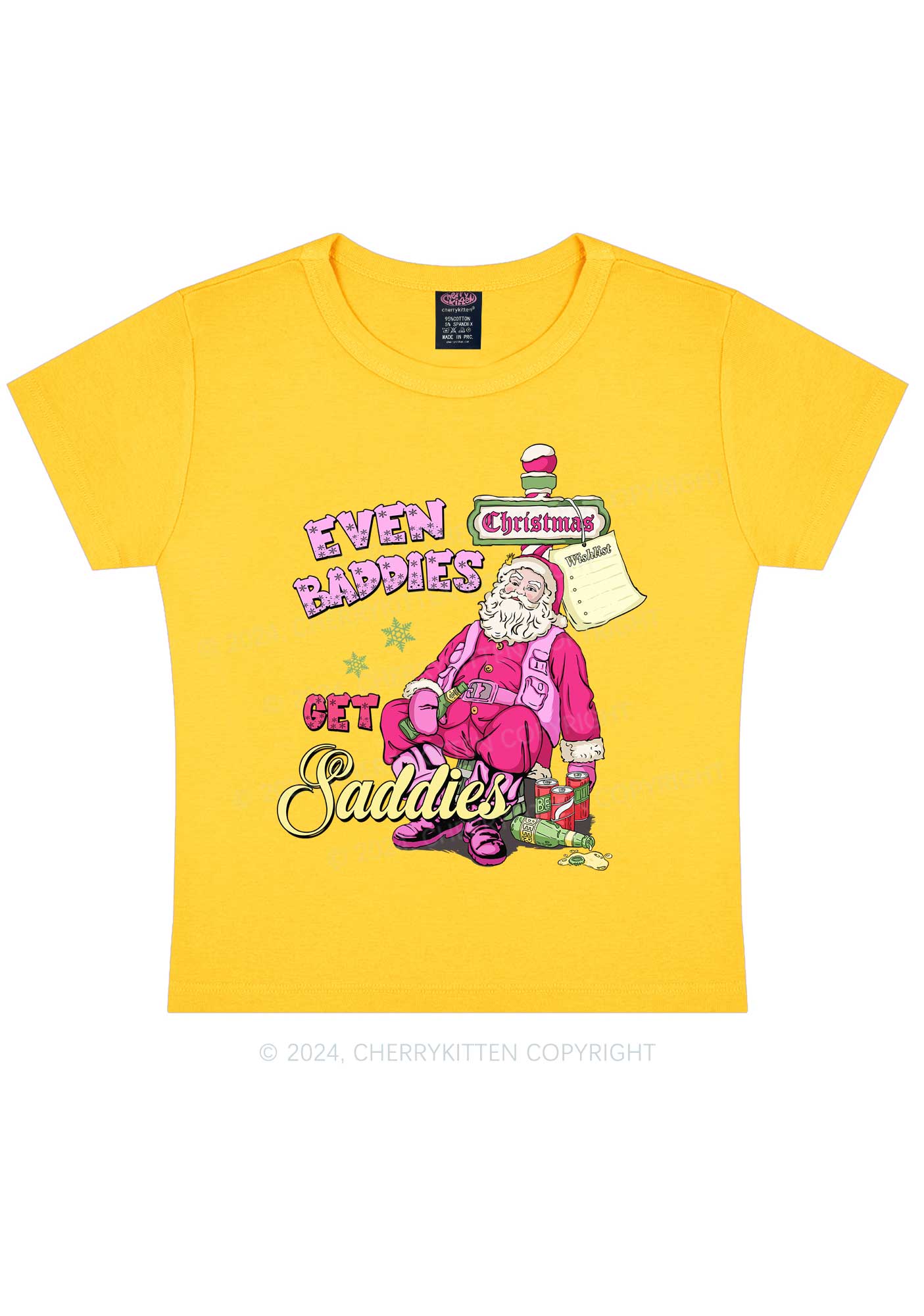 Christmas Baddies Santa Y2K Baby Tee Cherrykitten