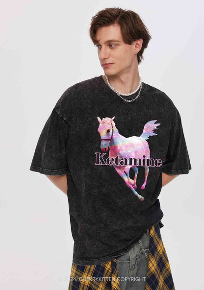 Pink Horse Y2K Washed Tee Cherrykitten